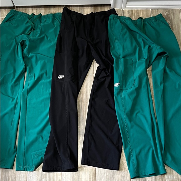 3pair Skechers Black and Teal Scrub Pants - Picture 1 of 7